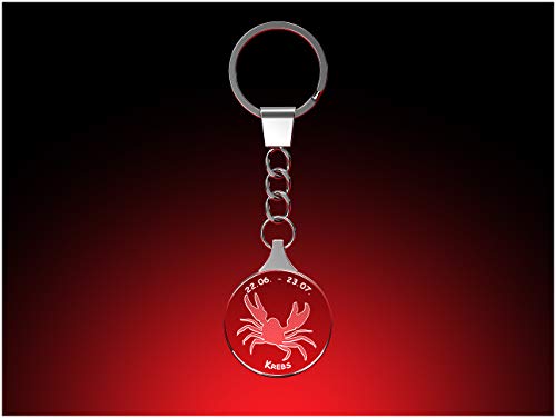 GLASFOTO.COM, Sternzeichen, Kristallglas 3D Innengravur in Premiumqualität (Schlüsselanhänger, 6 Krebs) von GLASFOTO.COM 3 DIMENSIONEN IM GLAS