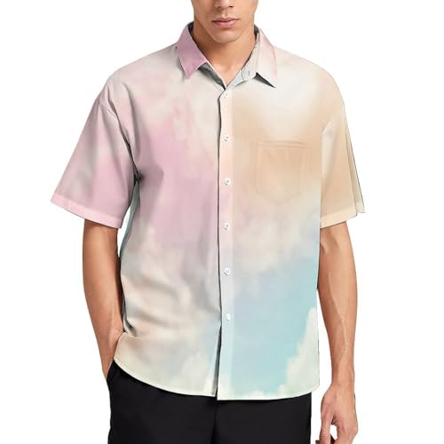 Herren Funky Hawaii Cartoon Bunte Wolken Druck Kurzarm Arbeit Freizeithemd,Businesstaschen Button Down Arbeitshemd, Casual Urlaub Sommer Strand Atmungsaktives Hemd L Herren Funky Hawaii Cartoon Bunte Wolken Druck Kurzarm Arbeit Freizeithemd,Businesstaschen Button Down Arbeitshemd, Casual Urlaub Sommer Strand Atmungsaktives Hemd L von GLCWARM