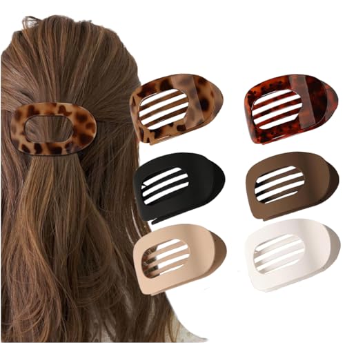 Flache Haarklammern für Damen, gebogenes Design, matte Haarklammern, modische Anti-Rutsch-Haarspangen für dickes und dünnes Haar, Haarstyling-Zubehör für Frauen und Mädchen, 6 Stück Flache Haarklammern für Damen, gebogenes Design, matte Haarklammern, modische Anti-Rutsch-Haarspangen für dickes und dünnes Haar, Haarstyling-Zubehör für Frauen und Mädchen, 6 Stück von GLDFYYDS