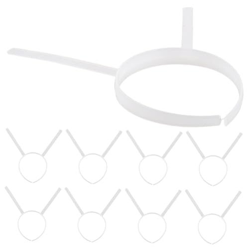 GLEAVI 10 Stück Stirnband lang unbemalt Handwerk unvollendet Basteln Kopfbedeckung Haarband schmucklos Dekoration Material Karikatur rahmen Ohr Kind Plastik Transparent von GLEAVI