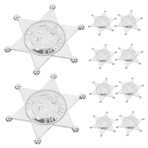 GLEAVI 10 Stück Teiliges Western Cowboy Abzeichen Polizeibadge Anstecker für Halloween Partyzubehör Rollenspiele Lustige Accessoires für Festlichkeiten von GLEAVI