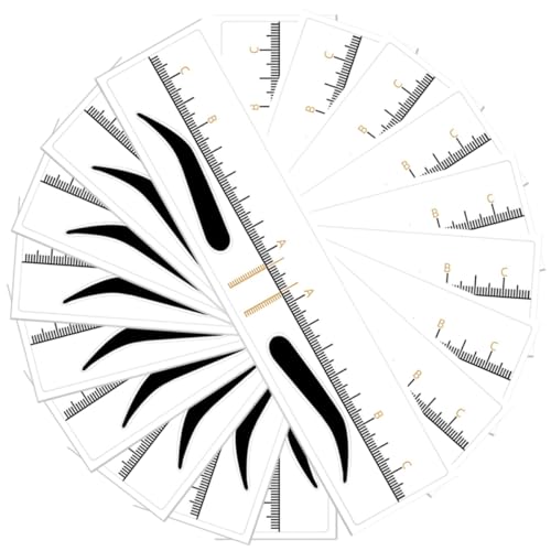 GLEAVI 10st Augenbrauen-guide-vorlage Brauenführungslineal Vorlage Zur Augenbrauenpflegeset Augen-make-up-tool Augenbrauenschablone Aus Papier Augenbrauenlineal Pvc Aufkleber Zerreißbar von GLEAVI
