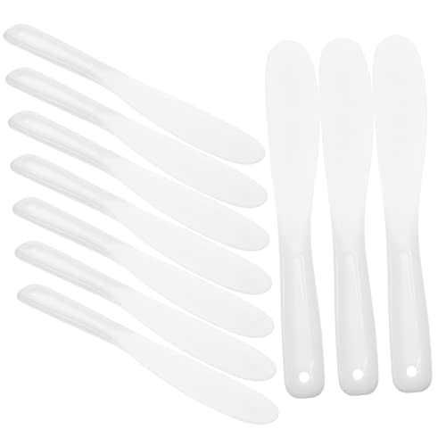 GLEAVI 10st Maskenstab Werkzeugstab Gesichtscreme Löffel Spatel Kleben Probenspatel Rührstab Rührspatel Spatel Für Make-up-mixer Schminkspatel Gesichtsmaske Kieselgel Weiß von GLEAVI