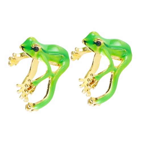 GLEAVI 2 Stück Froschring Tiere Ringe Süßes Froschzeug Einfache Ringe Froschringe Für Frauen Froschschmuck Einstellbarer Ring Süßer Lustiger Ring Süßer Tierring Ringfrauen Legierung Grün von GLEAVI