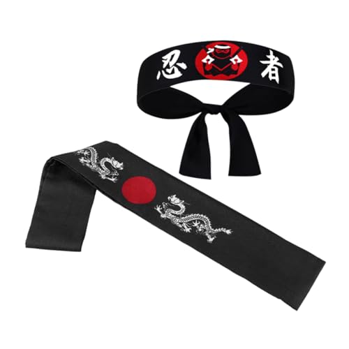 GLEAVI 2stücke Japanisches Koch-stirnband Karate-stirnband Sushi-koch-wraps Japanische Aus Polyester Bequeme Stirnbänder Praktische Stirnbänder von GLEAVI