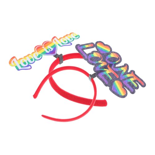 GLEAVI 2stücke Regenbogen-stirnband Für Mädchen Pride-stirnband Mit Buchstaben Stirnband Für Erwachsene Haar-accessoire Für Partys Und Hochzeiten Bequem Und Langlebig von GLEAVI