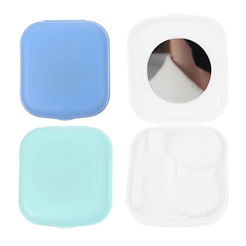 GLEAVI 3 Sätze Kontaktlinsenbehälter Contact Lenses case Kontaktlinsenbox Reisekontaktfall farbige Kontaktlinsen Kontaktlinsen-Organizer Kleiner Organizer für Kontaktlinsen gefrostet pp von GLEAVI