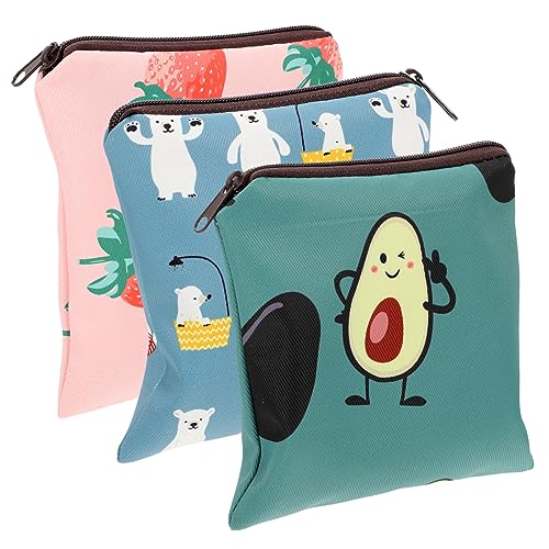 GLEAVI 3st Aufbewahrungsbeutel Für Damenbinden Kleine Organizer-Tasche Kleiner Sanitärhalter Kreditinhaber Tamponbeutel Entsorgen Tamponhalter Student Veranstalter Polyester Multifunktion von GLEAVI