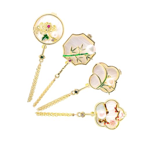 GLEAVI 4 Stück Perlenbrosche Vintage Brosche Damenbrosche Schmuck Broschen Brosche Im Chinesischen Stil Blumenbrosche Blumenanstecknadel Brosche Zubehör Künstliche Blumen Brosche von GLEAVI