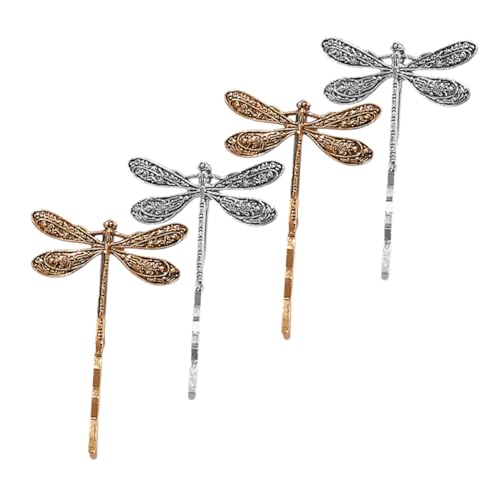 GLEAVI 4 Stück Vintage Haarnadel Libellen-Knallclip Mädchen Drachen Libelle Haarspange Libellen-Haarspangen Libellenklammern für dickes Haar Libellen-Hutclip Libellenclips Metall von GLEAVI