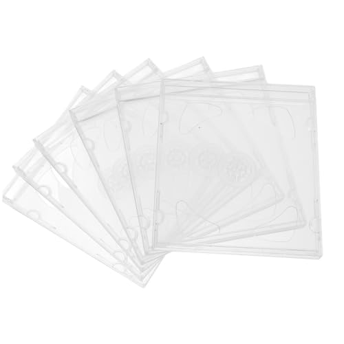 GLEAVI 6 Stück Transparente Cd Hüllen Doppel Disc Aufbewahrungsboxen aus Hartplastik für Cd DVD Wiederverwendbar für Zuhause Büro und Reisen von GLEAVI