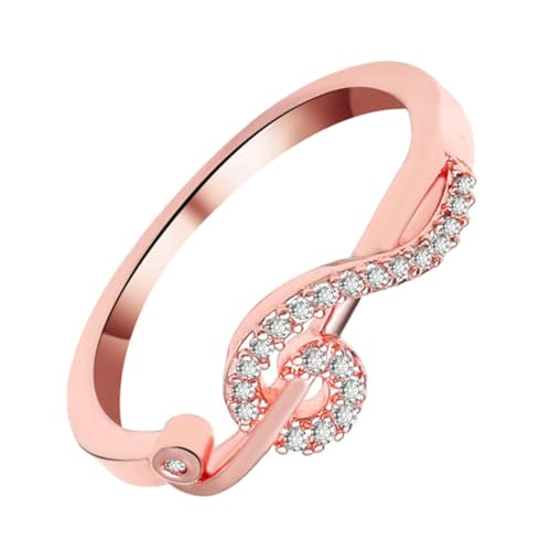 GLEAVI Notenring Kreativ einfacher Fingerring Ersatz Musical Ring in Musiknotenform Design Mode Frauen-Accessoire Weiblich Ornament Legierung Rose Gold von GLEAVI