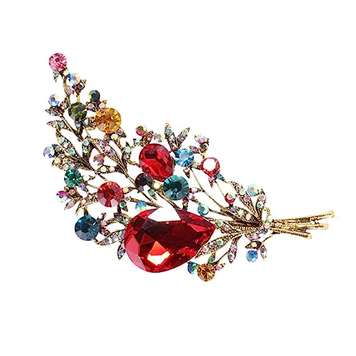 GLEAVI Vintage Brosche Strass Blüten Bouquet Stil Luxuriöse Kristall Anstecknadel Modisches Kleidungszubehör Eleganter Retro Schmuck für Damen Passend zu Jacken und Mänteln von GLEAVI