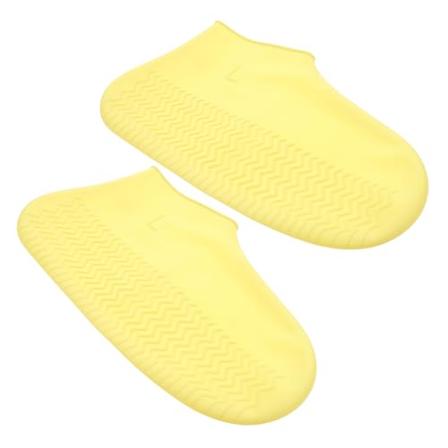 GLEAVI wasserdichte rutschfeste und Wiederverwendbare Schuhüberzieher mit Verstärktem Material für Damen und Herren Robuster Regenschutz für Outdoor In Gelber Farbe Schützt vor Nässe und von GLEAVI