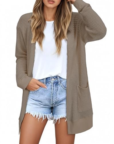 GLEENOD Strickjacke Damen Langarm Casual Lang Elegant Strickmantel Cardigan Open Front Strickpullover mit Taschen GLEENOD Strickjacke Damen Langarm Casual Lang Elegant Strickmantel Cardigan Open Front Strickpullover mit Taschen von GLEENOD