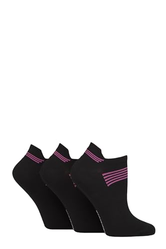 Glenmuir Damen Technisch Kompression Sportsocken Packung 3 Schwarz 37-42 von Glenmuir