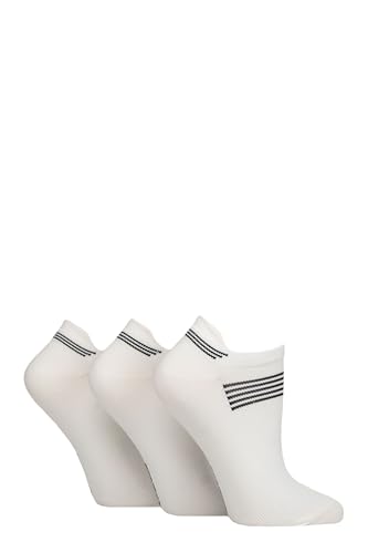 Glenmuir Damen Technisch Kompression Sportsocken Packung 3 Weiß 37-42 von Glenmuir