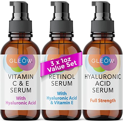 INTRODUCTORY OFFER - Retinol Serum for Face - Vitamin C Face Serum with Hyaluronic Acid Serum for Face, Retinol Face Anti Aging Serum, Vitamin C Serum for Face, Glow Face Serum for Women 3x1 fl GLEOW INTRODUCTORY OFFER - Retinol Serum for Face - Vitamin C Face Serum with Hyaluronic Acid Serum for Face, Retinol Face Anti Aging Serum, Vitamin C Serum for Face, Glow Face Serum for Women 3x1 fl GLEOW von GLEOW