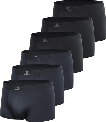 GLESTORE Unterhosen Männer Boxershorts Herren Microfaser Unterwäsche Herren Underwear 3Schwarz3DGrau L von GLESTORE