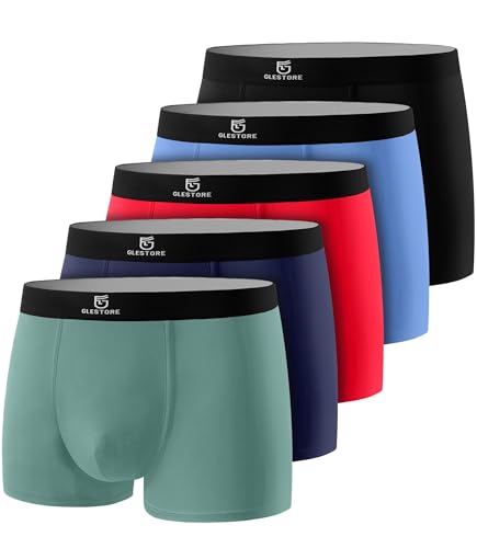 GLESTORE Boxershorts Herren Unterhosen Männer 5er Pack Modal Unterwäsche 5er Multicolor XXL von GLESTORE