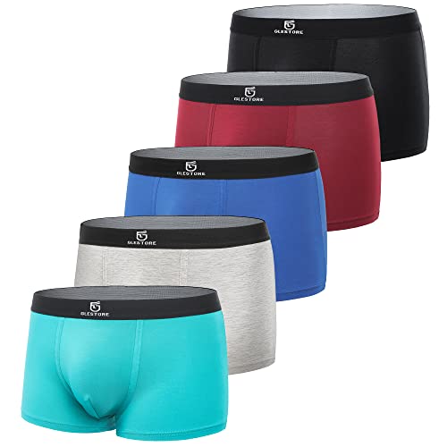 GLESTORE Boxershorts Herren Unterhosen Männer 5er Pack Modal Unterwäsche Hipster Sport Underpants Mehrfarbig M von GLESTORE