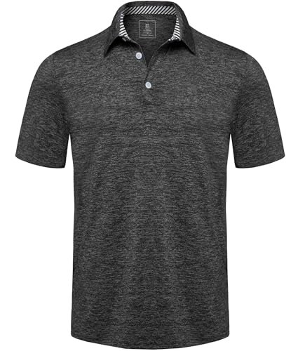 GLESTORE Golf Poloshirt Herren Kurzarm Atmungsaktiv Gestreift Polos Casual Sport Tshirt Schwarz XXL GLESTORE Golf Poloshirt Herren Kurzarm Atmungsaktiv Gestreift Polos Casual Sport Tshirt Schwarz XXL von GLESTORE