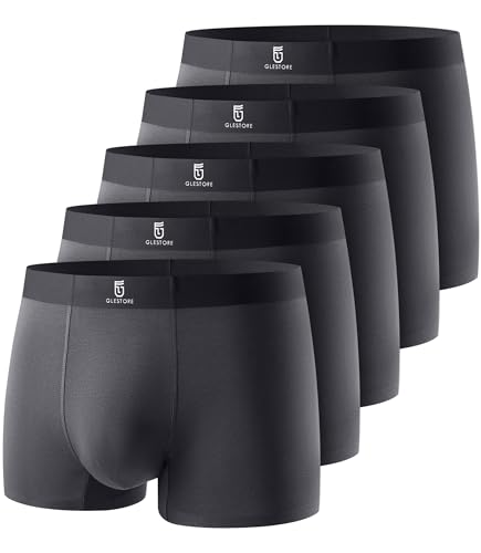 GLESTORE Herren Boxershorts Unterhosen Männer Short Boxer Unterwäsche Modal 5er Pack Dunkelgrau XXL GLESTORE Herren Boxershorts Unterhosen Männer Short Boxer Unterwäsche Modal 5er Pack Dunkelgrau XXL von GLESTORE