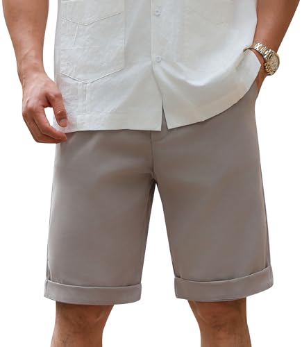 GLESTORE Kurze Hosen Herren Shorts Sommer Bermuda Chino Herren Shorts Baggy Grau L von GLESTORE