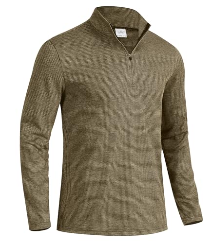 GLESTORE Sweatshirt Herren Langarm Golf 1/4 Zip Sweater Ohne Kapuze Stehkragen Pullover Schwarz&Gelb M von GLESTORE