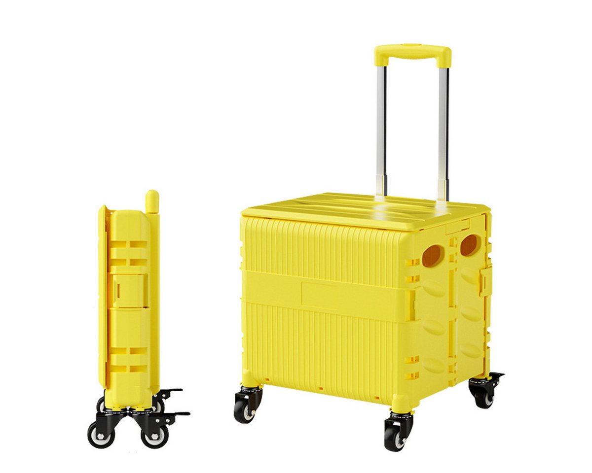 GLIESE Einkaufstrolley 45L Faltbarer Einkaufswagen mit Teleskopgriff(Gelb), 45 l von GLIESE