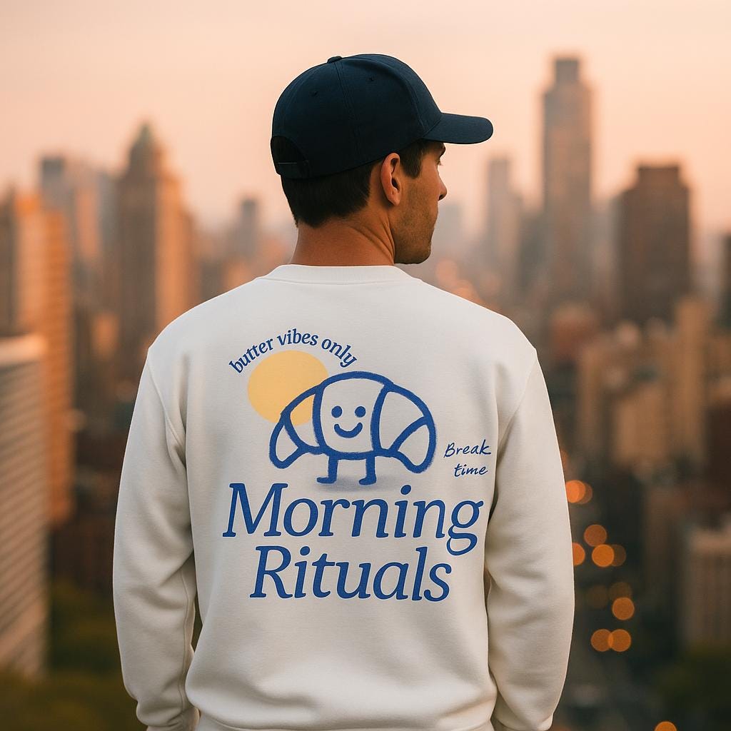Croissant Sweatshirt | Cooles Frühstücks T-Shirt „Morning Rituals" & „Butter Vibes Only" Design Croissant Sweatshirt | Cooles Frühstücks T-Shirt „Morning Rituals" & „Butter Vibes Only" Design von GLIMLYSTUDIO