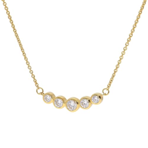 GLIZZ Damen-Halskette Gold 333/8K Zirkonia-Collier modischer Halsschmuck für Frauen, wunderschöne Geschenkidee und edles Accessoire, GL8811 von GLIZZ