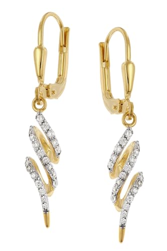 GLIZZ Damen-Ohrringe Gold 333/8K Zirkonia Ohrhänger zauberhafter Ohrschmuck für Frauen, wunderschönes Accessoire und edle Geschenkidee GL8838 von GLIZZ