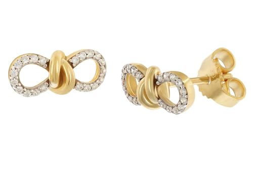 GLIZZ Damen-Ohrringe Gold 333/8K Zirkonia-Ohrstecker zauberhafter Ohrschmuck für Frauen, modisches Accessoire und edle Geschenkidee GL8356 von GLIZZ