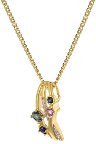 GLIZZ Damen Schmuck-Anhänger Gold 333/8K an vergoldeter Halskette modischer Halsschmuck für Frauen, wunderschöne Geschenkidee und edles Accessoire, GL8352 von GLIZZ