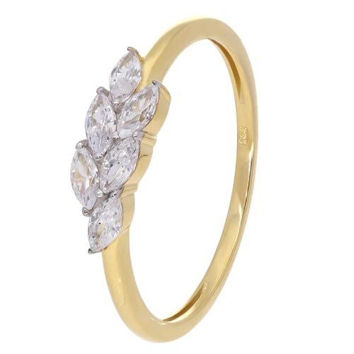 GLIZZ Damenring Gold 333/8K Zirkonia-Ring traumhaftes Schmuckstück für Frauen, zauberhaftes Accessoire GL8758 Ringgröße 52/16,6 von GLIZZ