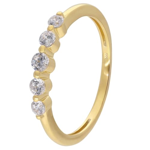GLIZZ Damenring Gold 333/8K mit Zirkonia traumhaftes Schmuckstück für Frauen, zauberhaftes Accessoire GL8752 Ringgröße 56/17,8 von GLIZZ