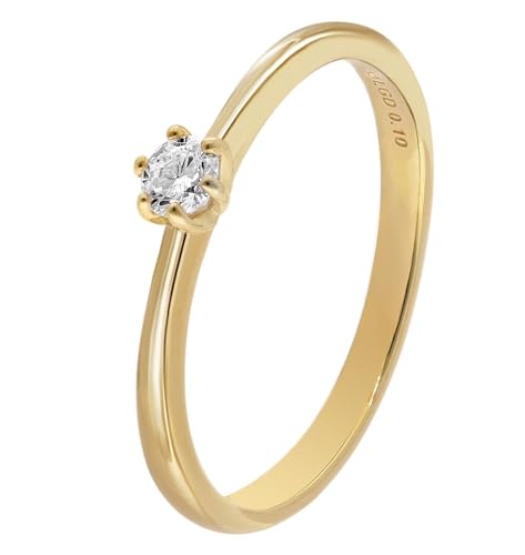 GLIZZ Damenring mit Lab Grown Diamant 0,10 ct Gold 333 Brillantring GL8653-58 Ringgröße 58/18,5 von GLIZZ