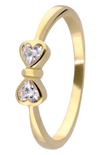 GLIZZ Damenring mit Schleife Gold 333 / 8K traumhaftes Schmuckstück für Frauen, zauberhaftes Accessoire GL8556-52 Ringgröße 52/16,6 von GLIZZ
