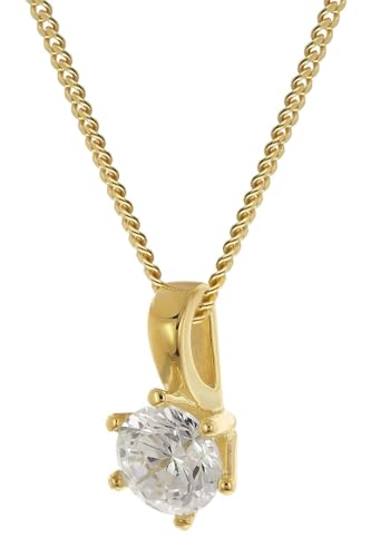 GLIZZ Schmuck-Anhänger Gold 333/8K Zirkonia mit Halskette traumhafter Halsschmuck für Damen, elegantes Accessoire und edle Geschenkidee GL8794-45 45 cm von GLIZZ