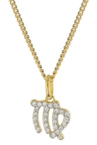 GLIZZ Sternzeichen Jungfrau Gold 333/8K an vergoldeter Silberkette GL8330-06-45 45 cm von GLIZZ