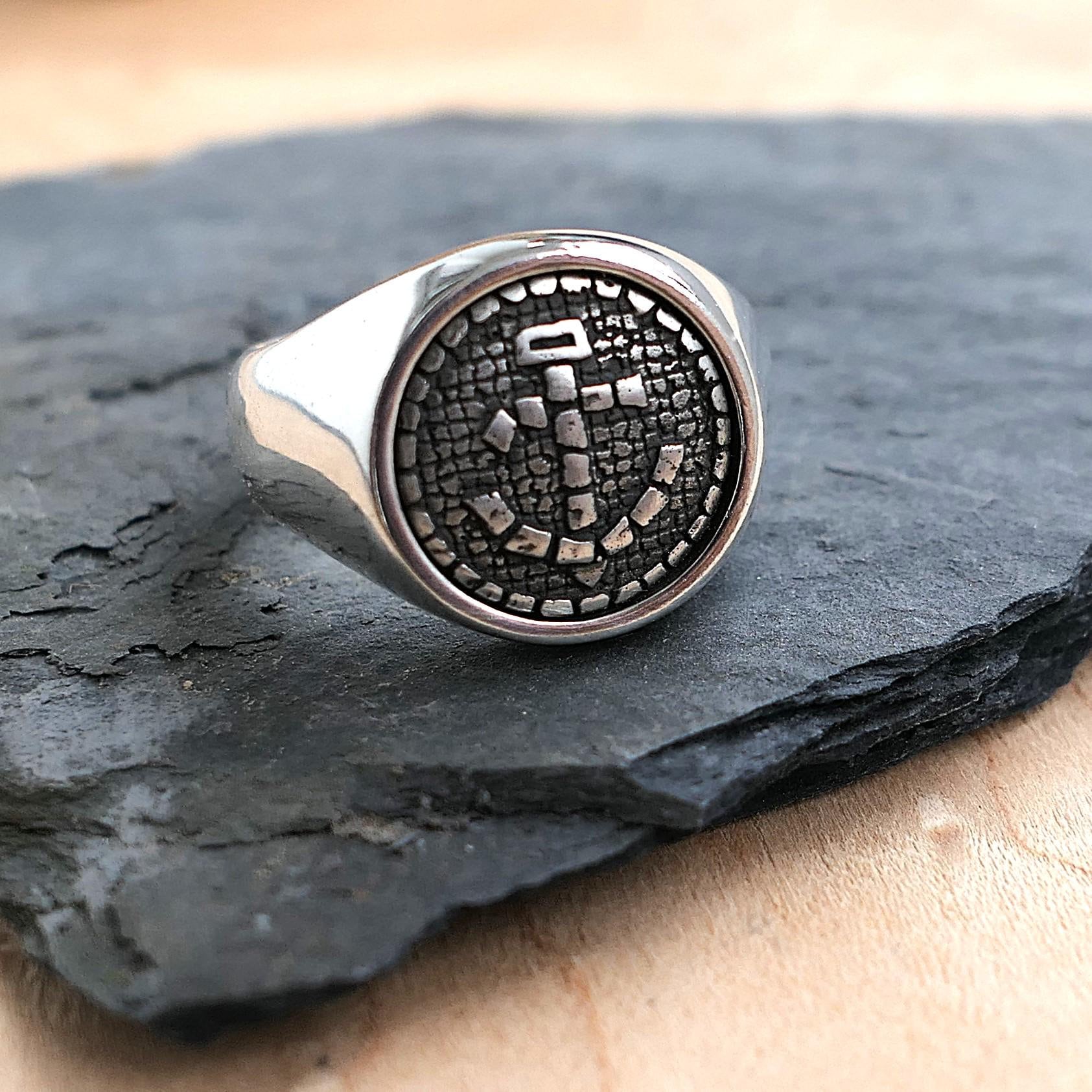 Anker Ring Aus 925 Sterling Silber - Handgefertigter Siegelring Im Maritimen Vintage-Stil von GLJewelryArtist