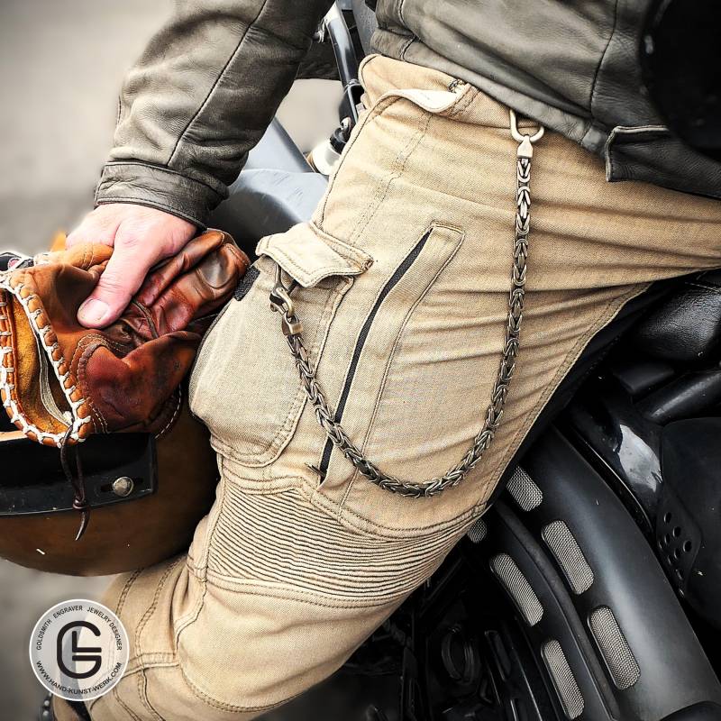 Biker Geldbeutel Kette | Hosenkette Herren Alternative Rocker Wallet Chain Schlüsselkette Vintage Messing Motorrad Lederhose von GLJewelryArtist
