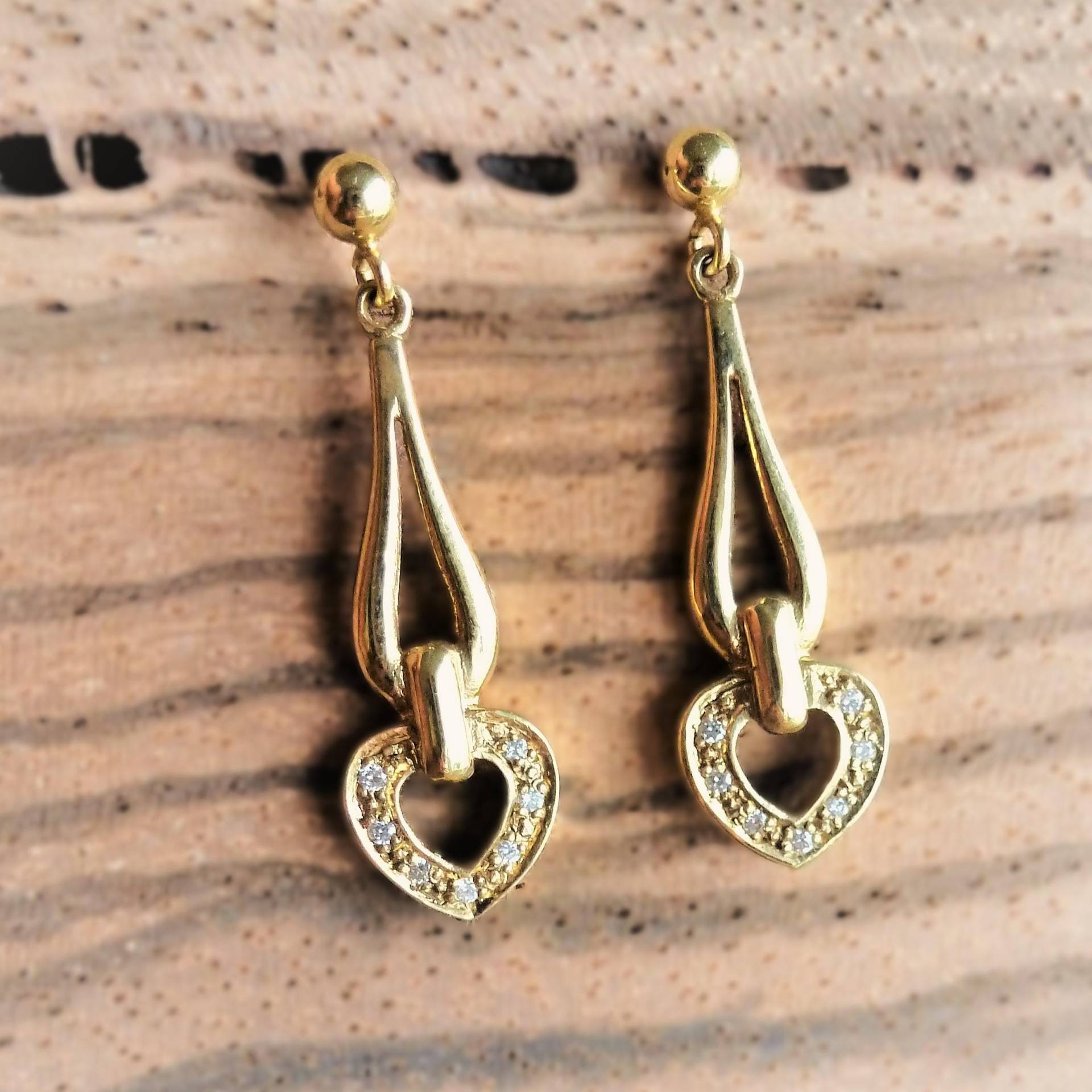 Gold Ohrringe Tropfen | Ohrhänger Diamant Brillant Ohrstecker 14K Gelbgold Hängeohrringe 585 Goldohrringe Tropfenform von GLJewelryArtist