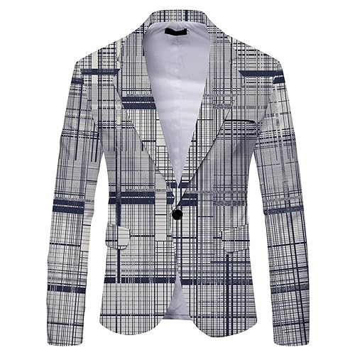 GLLUSA Anzug Jacke Männer Trend 3D Digitales Drucken Blazer Jacke Herren Mode Urban Slim Fit Casual Jacke Herren Business 1 Knöpfen Westernjacke Herren XEL-11 3XL von GLLUSA