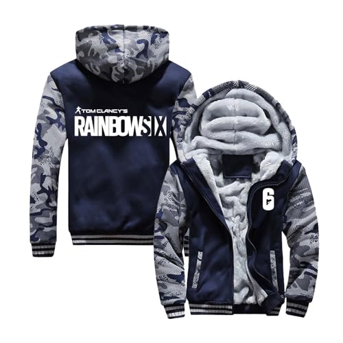 GLLUSA Gepolsterte Kapuzenpullover Für Herren Kapuzenpullover Für Rainbow Six Siege Langärmelig Oberbekleidung Kollisionsfarben-Sweatshirt Grafische Trainingsjacke-Camo-A||M von GLLUSA