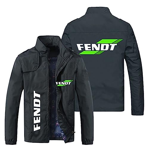 GLLUSA Herren Frühling Sommer Freizeitjacke Für Fendt Print Leichte Bomberjacke Outdoor-Sport Dünne Baseball-Mäntel Mit Reißverschlusstaschen-Black||2XL von GLLUSA