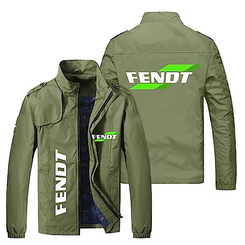 GLLUSA Herren Frühling Sommer Freizeitjacke Für Fendt Print Leichte Bomberjacke Outdoor-Sport Dünne Baseball-Mäntel Mit Reißverschlusstaschen-Dark Green||6XL von GLLUSA