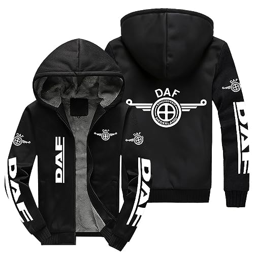 GLLUSA Herren Hoodie für DAF 3D Druck Fleece-Kapuzenpullover Casual Pullover Jacke Zip Herbst und Winter warm Langärmeliges Sweatshirt Durchgehender Reißverschluss Patchwork Pullover Mantel-6||4XL von GLLUSA