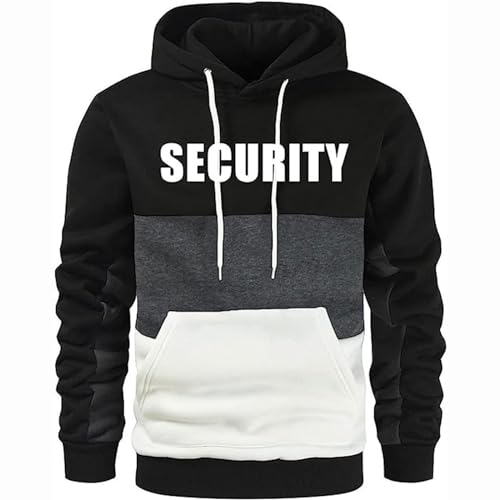 GLLUSA Herren-Hoodies Pullover Für Sicherheitsdruck Color Block Langarm Sweatshirts Top Frühling Patchwork Casual Unisex Pullover Tops Mit Kordelzug Mit Taschen Und Kordelzug-5||3XL von GLLUSA